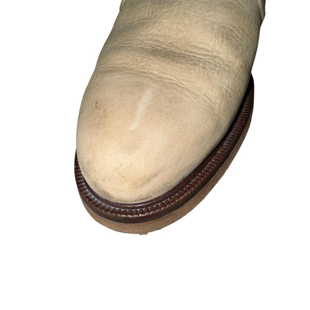 Giorgio Armani Mens Suede Toe Monk Strap Oxford Dress Shoes Beige Size 9 - Picture 10 of 13
